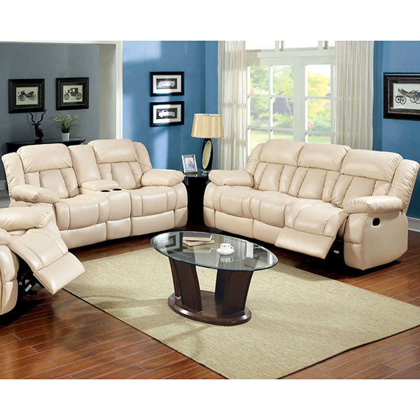 IMPORT SET DE RECLINABLES SOFA Y LOVESEAT EN COLOR IVORY