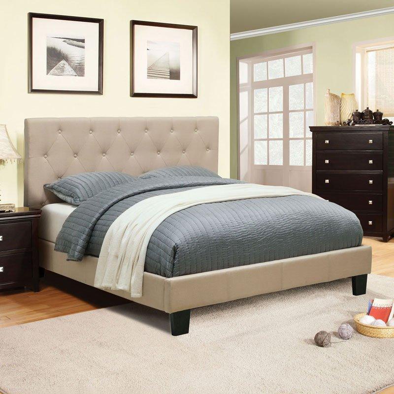 Cama Cal King De Tela En Color Ivory